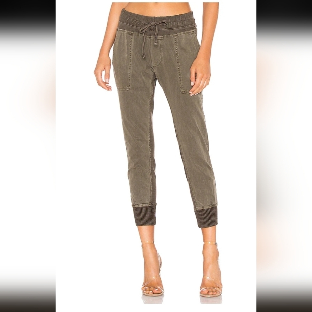 James Perse Mixed Media Pants in Army Green Sz 3 (M/L)